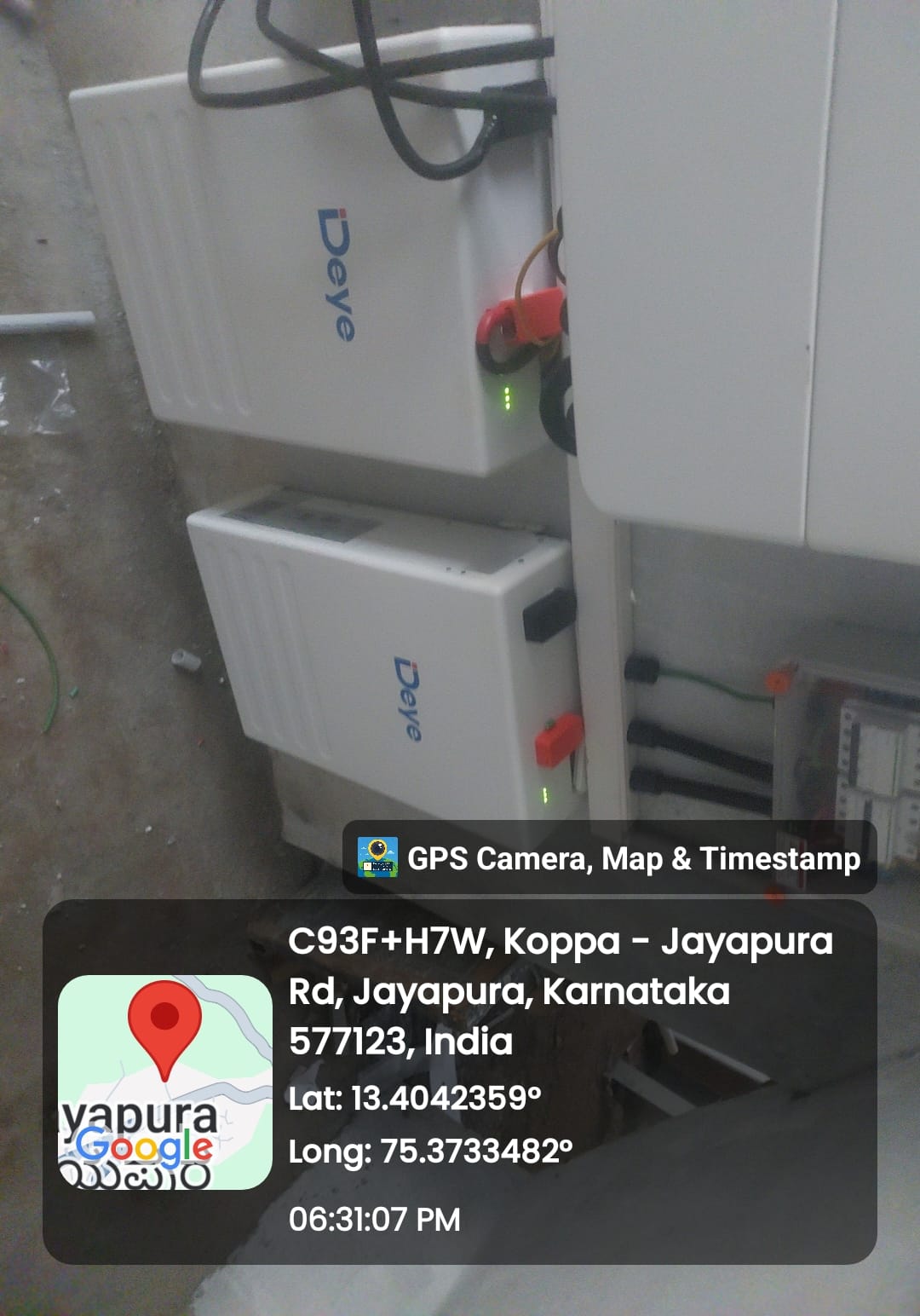 Battery and inverter installation at Jayapura Karnataka